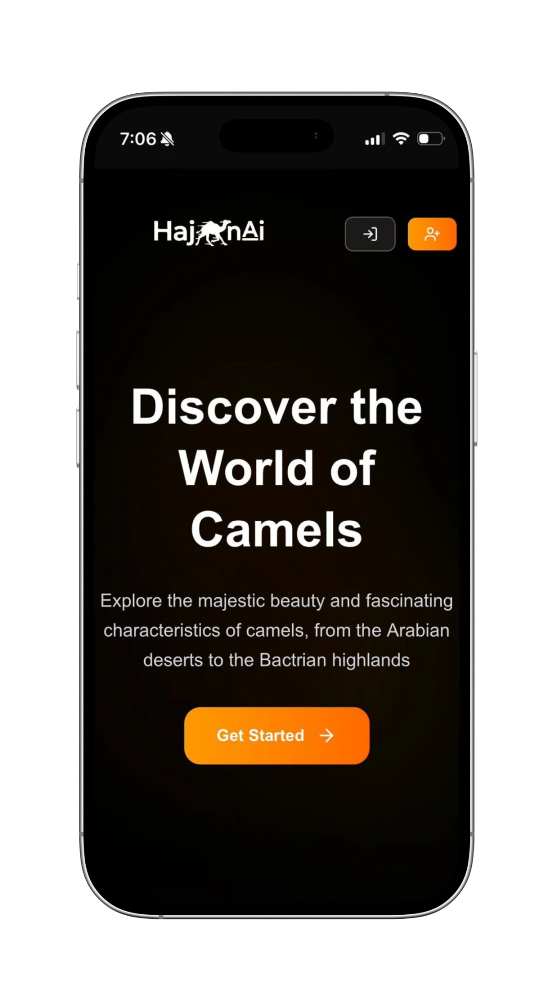 Screenshot of the HajinAi app